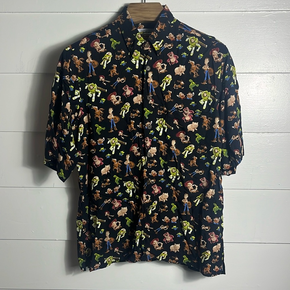 Reyn Spooner x Disney Toy Story 3 RARE Rayon S/S Button Front Size Mens Medium